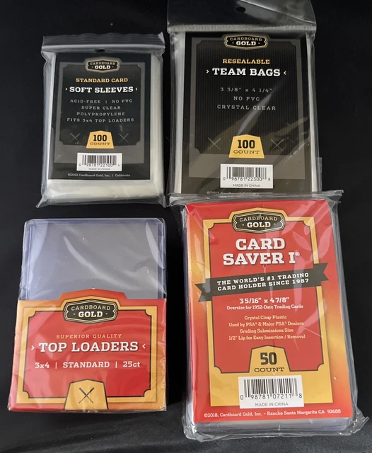 CARDBOARD GOLD STANDARD Top Loader Soft Sleeve Card Saver 1 Team Bag