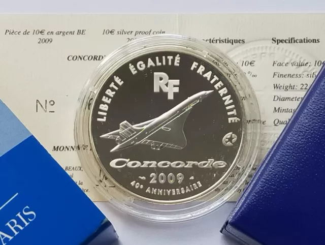 Coffret 10 Euro 2009 Concorde Argent Be Fdc