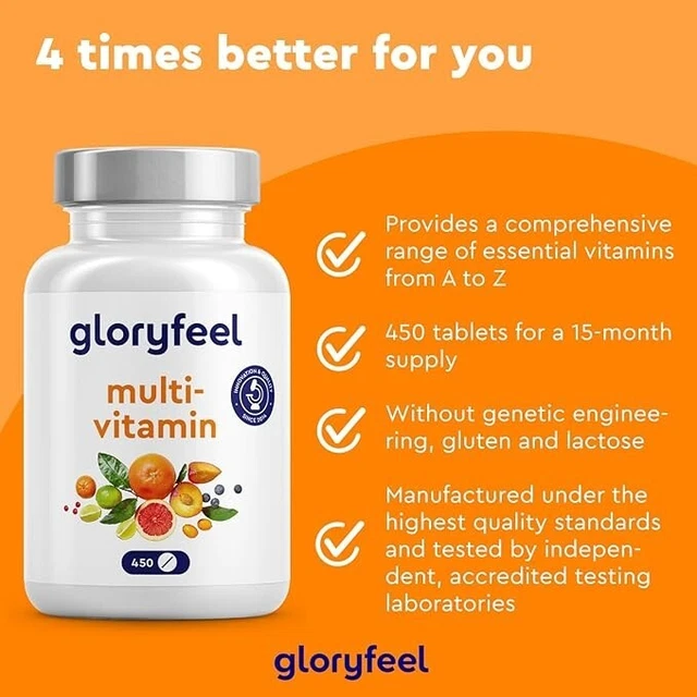 MULTIVITAMINS & MINERALS 450 Vitamin Tablets (15 Months Supply