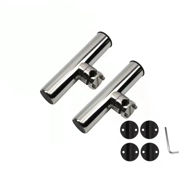 2PCS Rod Holder Stainless Steel Clamp On Rail Mount 7/8''-1" Rails 20mm to 25mm