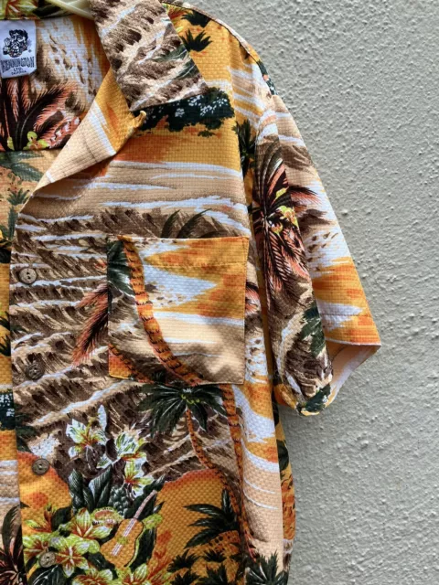 Kennington LTD California Vintage Hawaiian Aloha Textured Shirt Oversized Large