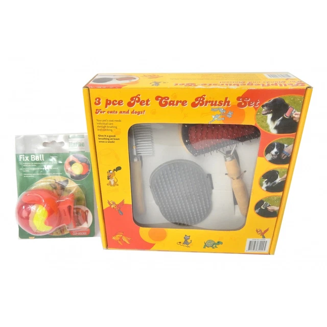 Ensemble 3 Brosses Chien Chat Et Fix Ball