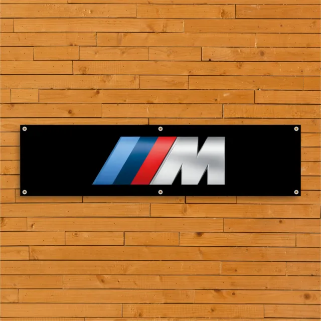 BMW Motorsport Logo Black PVC Banner Car Garage Workshop Trackside Display Sign