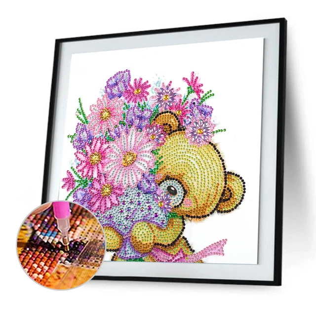 Partial Drill Special Shape Cartoon Bear Rhinestone Drawing Kit Home Decoration 2