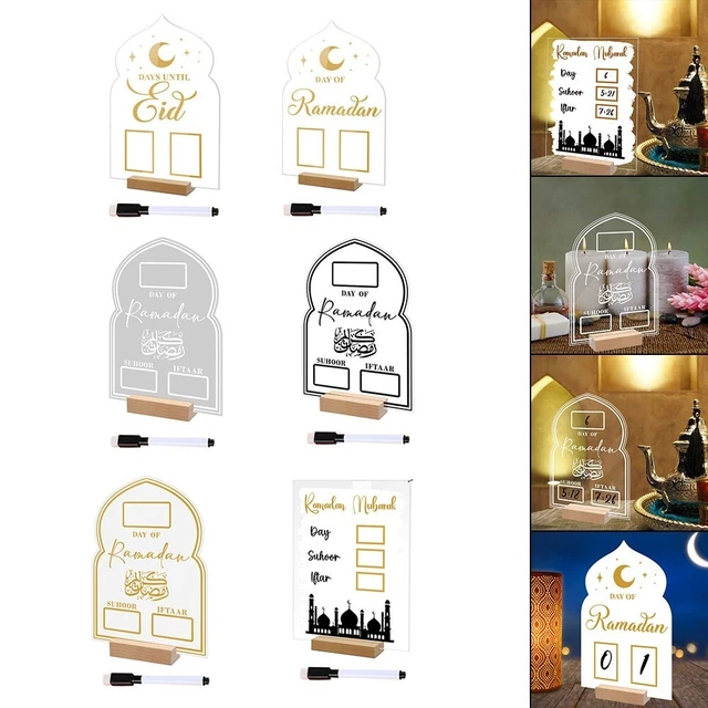Calendrier Compte à Rebours Ramadan Eid Mubarak - Avec Autocollants - Décoration Festive