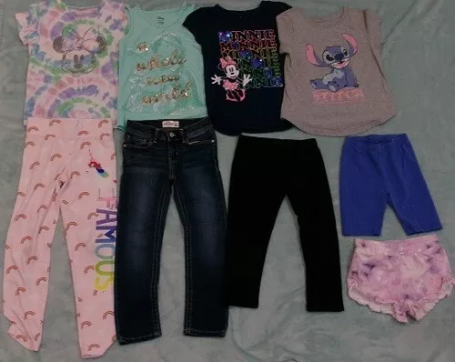 Lot of 9 pc. Pre-owned Girls Clothing (4) Tops s 5/6 (3) Pants / Jeans size 5/6