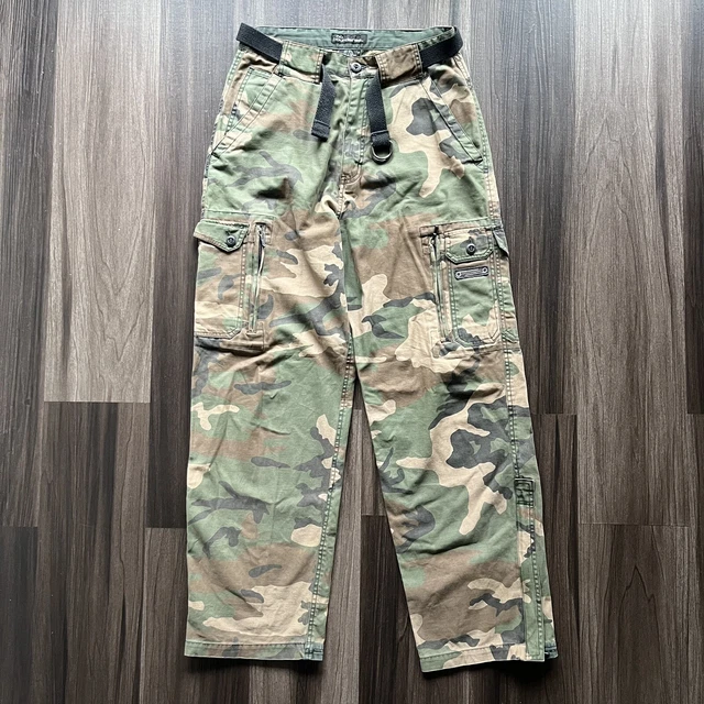 VINTAGE NO BOUNDARIES Camo Cargo Pants Men’s 30x30 Y2K Green Pockets