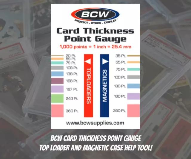 BCW Card Thickness Point Gauge (Sleeve Included) Perfect Tool for Trading Cards