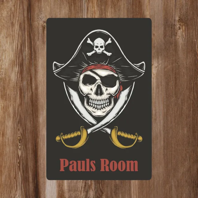 Pirate Kids Bedroom Door Sign Personalised With Any Name