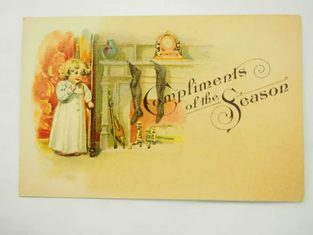 Compliments of The Season Victorian Christmas Card 1880's