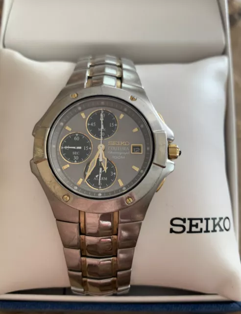 SEIKO COUTURA 100M CHRONOGRAPH 7T62-0FA0 Analog Quartz watch with new  battery $ - PicClick