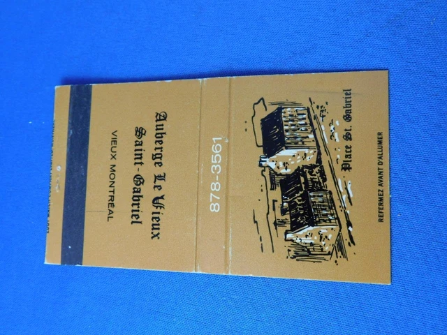 Auberge Le Vieux Matchbook Restaurant Saint Gabriel Montreal Canada Advertising