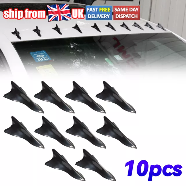10PCS Universal Rear Roof Shark Fins Spoiler Wing Kit Car Roof Spoiler  Bumper Spoiler Shark Fin Diffuser Vortex Generator