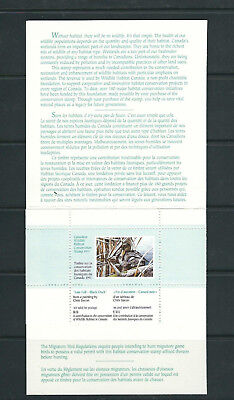 Habitat Canada 1987 Canard Faune Habitat Conservation Livret Canada Geese VF MNH 