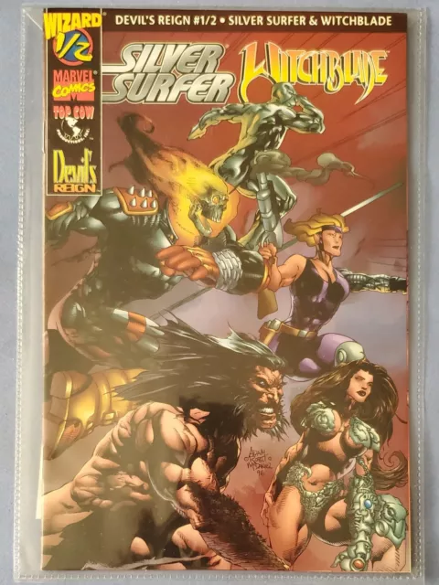 Silver Surfer Witchblade Devil's Reign #1/2 Marvel Wizard w/COA 1997