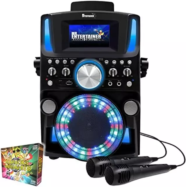 Mr Entertainer Groovebox Bluetooth CDG Karaoke Machine. Built in Screen & Disco