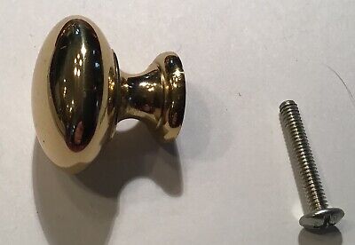 YES Solid Polished Brass 1 1/4" Mushroom Kitchen Cabinet Door Drawer Handle