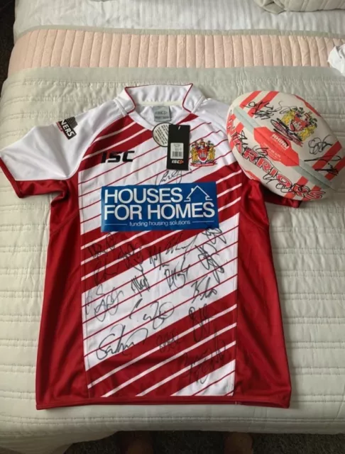 Signed Wigan Warriors Shirt And Ball