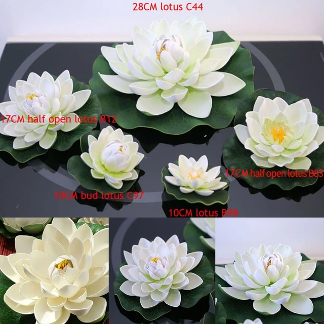 10 Feuilles De Lotus Artificielles Flottantes - EVA Vert 18cm - Décoration Étang, Bassin, Aquarium - Réaliste