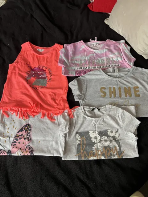 girls t-shirts tops Pink/Grey age 10-13 year Primark, George, Tu, Candy Couture