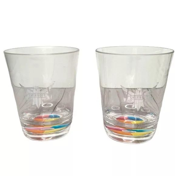 Lot Of 2 New SMIRNOFF Vodka Limited Edition 10oz. Clear Hard Plastic Cups