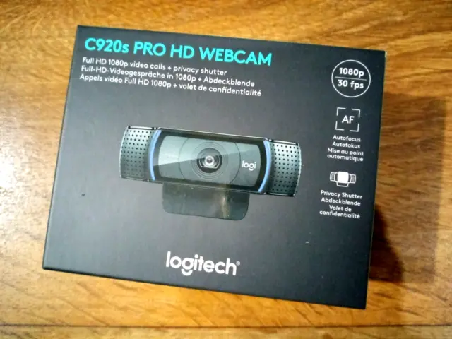 Logitech C920s Pro HD Webcam Streaming Ultra rapid FULL HD Audio Stereo dual mic