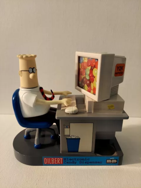 DILBERT !  M&M's  Electronic Candy Dispenser (VINTAGE 1998 ) 8" x 7"tested/works