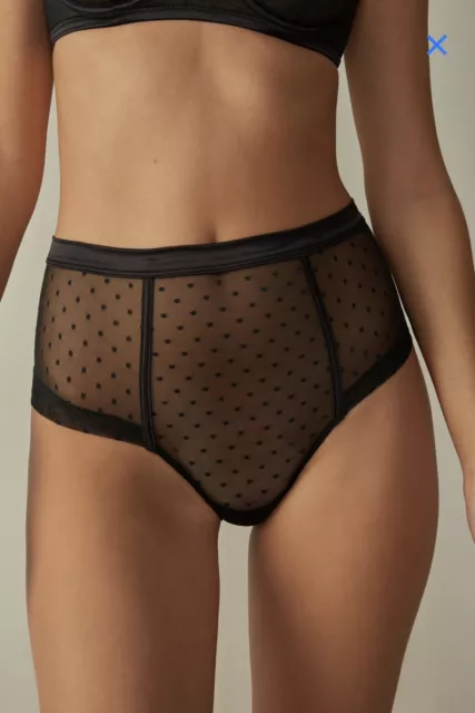 INTIMISSIMI Sexy Polka Dot Brazilian Culottes Sheer Brief Knickers Black Medium