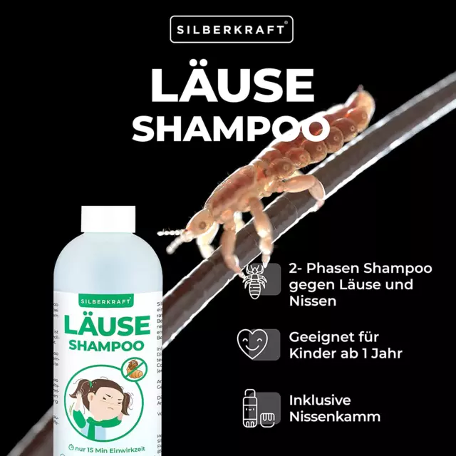 Silberkraft Läuseshampoo 100 Ml Mit Nissenkamm, Zur Behandlung Bei Kopfläusen Un 3