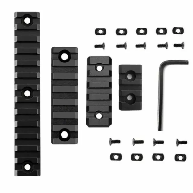 4 Pack M-LOK Aluminum 3 Slot 5 Slot 7 slot 13 Slot Rail Section Picatinny Weaver
