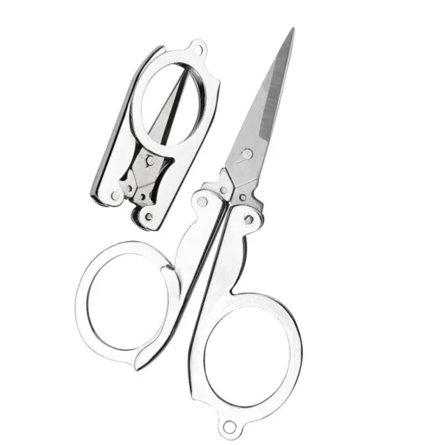 Fold Up Scissors Small Mini Compact Travel Foldable Craft Med Kit Safety Repair