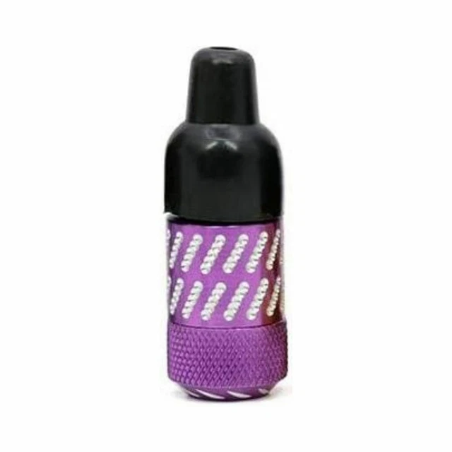 Purple | Carved Metal e-Snuff Spice Storage w/ Rubber Pacifier Bullet