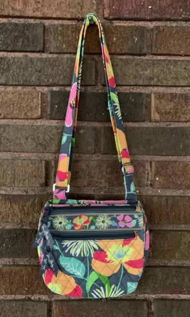 NEW Vera Bradley Flower Dais Iconic RFID Little Hipster Crossbody Bag Wallet ID
