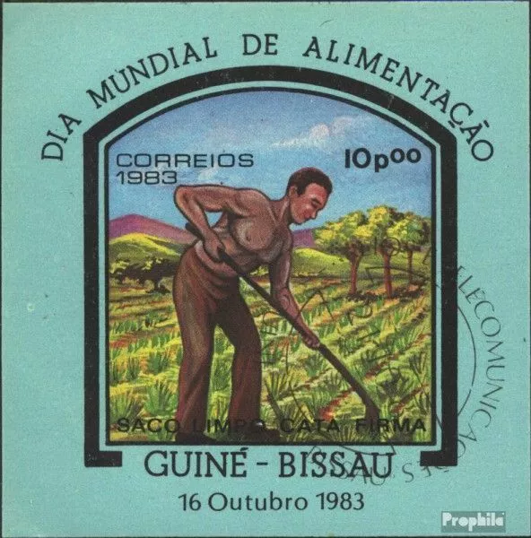 Guinée-bissau Bloc 256 oblitéré 1983 mondiale