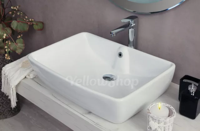 LAVABO CM 59 x 42 DA APPOGGIO CERAMICA LAVANDINO LAVELLO SANITARI BAGNO COUNTRY