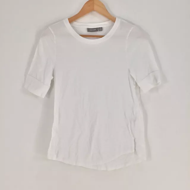 Sussan womens t shirt size XS white short sleeve crew neck cotton solid 032190