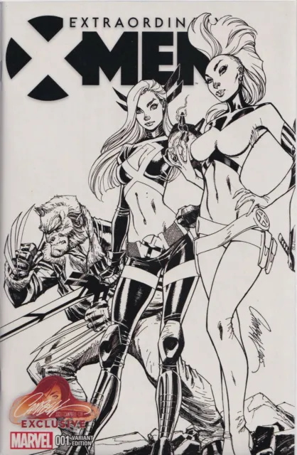 EXTRAORDINARY X-MEN #1 (J. SCOTT CAMPBELL B&W EXCLUSIVE) COMIC BOOK ~ Marvel
