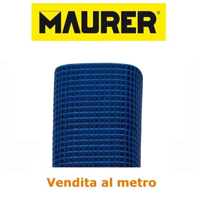 Rete porta intonaco fibra di vetro blu maglia 10x10mm H 1,00 mt 110 gr/mq Maurer