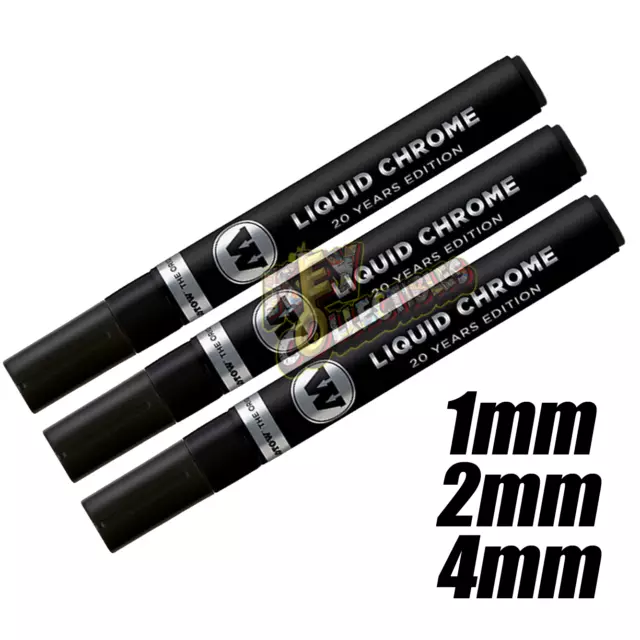 Molotow Liquid Chrome Marker - 1mm  2mm and  4mm Set 2