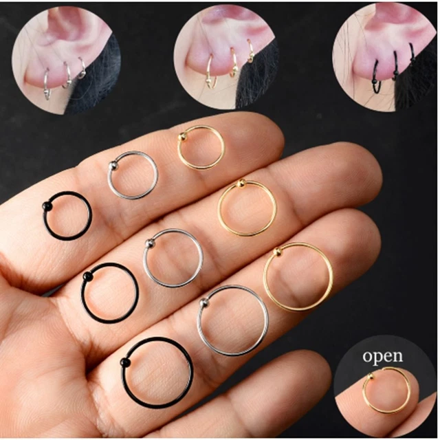 2Pcs Schmuck für Körper Knorpel Piercing Lip Hoop Ring der Nase Ear Hoop Ohrring