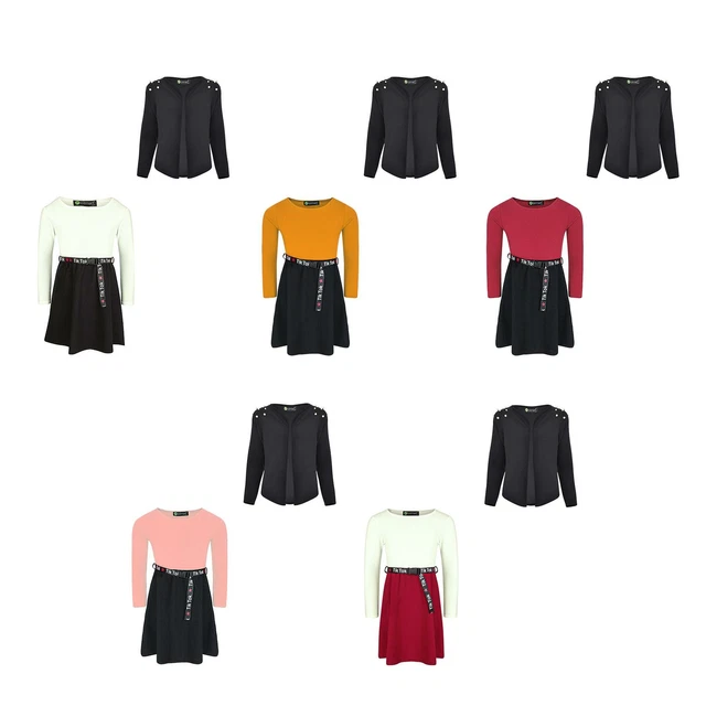 Pacchetto blazer cintura bambina Tik Tok cascata perla spalla set 3-14
