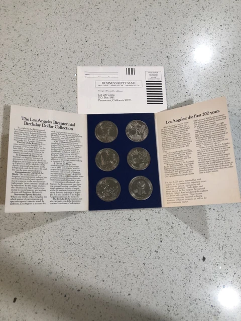 Los Angles Bicentennial Birthday Dollars Set Of 6 In Original Holder
