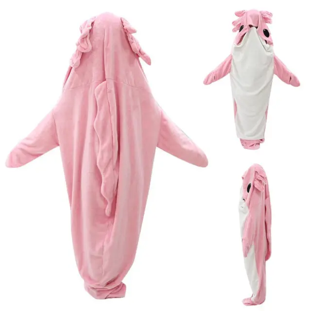 Animal Blanket Adult Kids Soft Cozy Flannel Hoodie Blanket Sleeping Bag n ew✨3