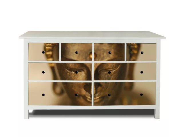 banjado Klebefolie Möbel-Sticker für Ikea Hemnes 8 Schubladen Buddha Gold