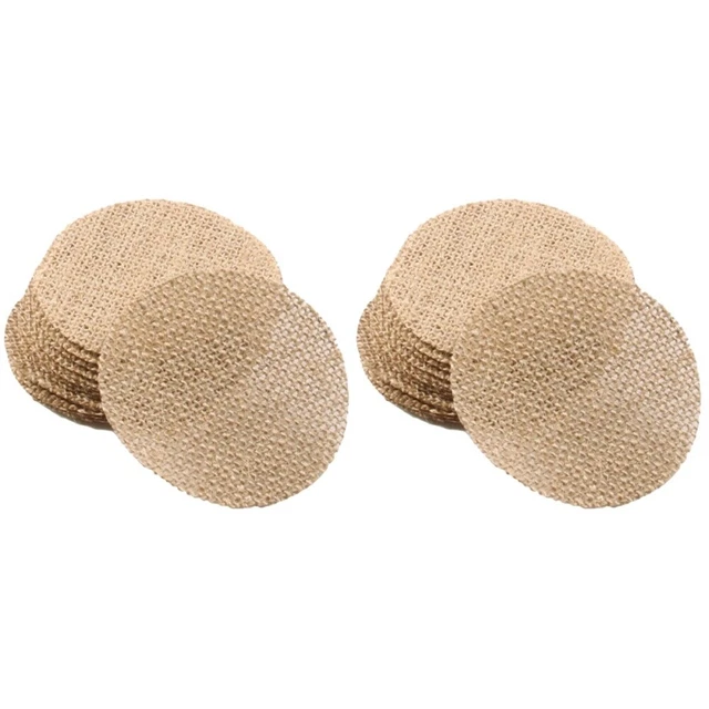 40 Pcs Burlap Pieces Ornaments Numb Christmas Circles Tree Crafts Hanging