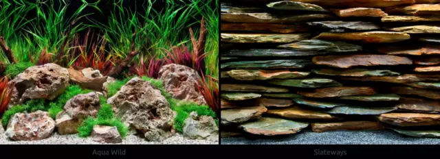 poster fond aquarium reversible 150 X 60 cm slate/wild