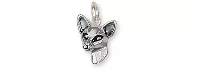 Siamese Cat Jewelry Sterling Silver Handmade Siamese Cat Charm  CT6H-C