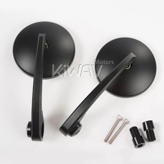 Rétroviseurs paire embouts de guidon noir Eclipse rond pour Yamaha FZ1 FZ6 FZ10