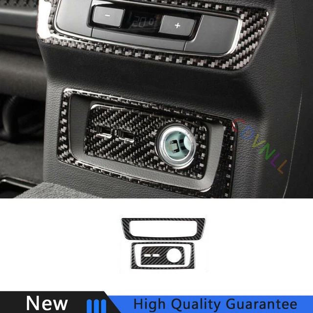 Fit For Audi Q5 2018-2021 Real Carbon Fiber Car Rear Usb Cigarette Lighter Trim