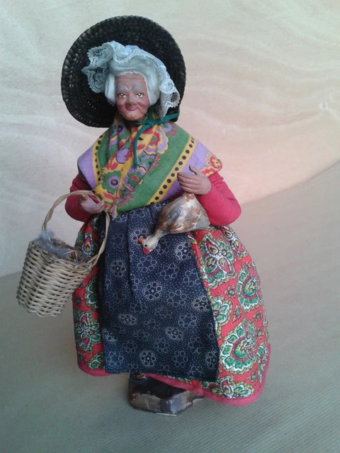 Petit Panier Ancien En Osier Pour Poupée Ou Poupon | Objet D'art Populaire France